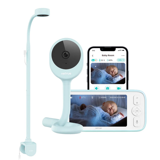 Baby Monitor with Camera and Audio,  Baby Sleep Monitor with 1080P HD 5" Display, Two-Way Audio, Baby Camera